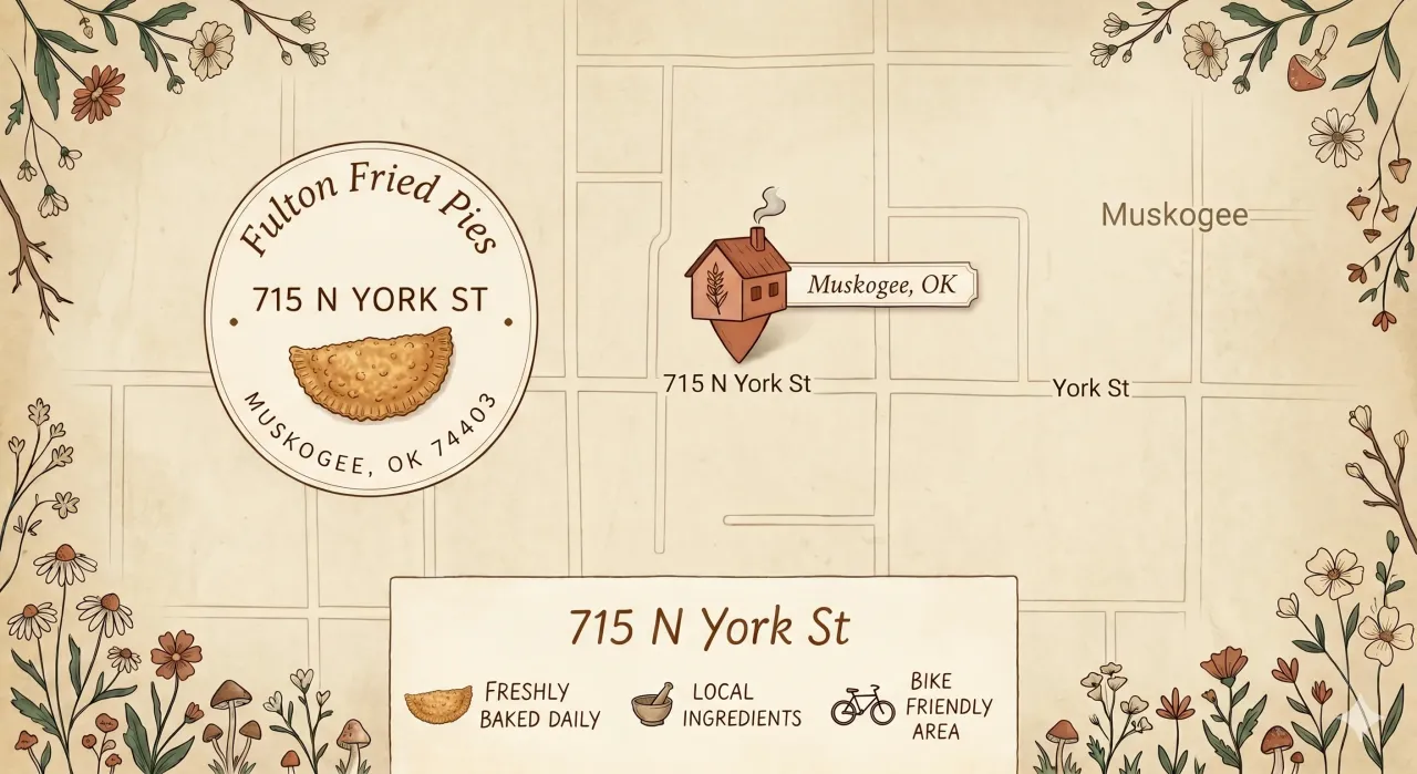 Map to Fulton Fried Pies, 715 North York St, Muskogee, OK